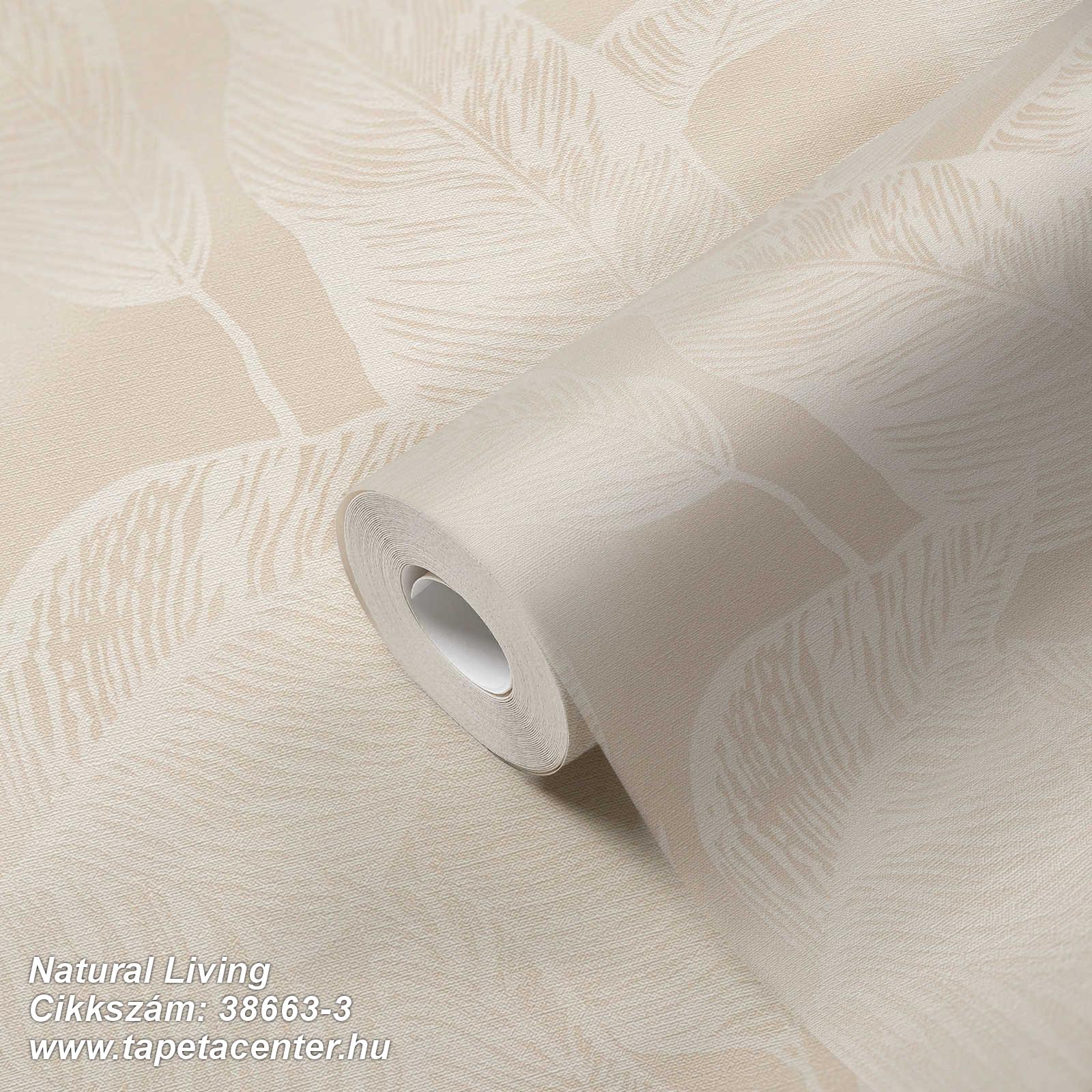 Természeti mintás,textil hatású,bézs-drapp,lemosható,vlies tapéta 